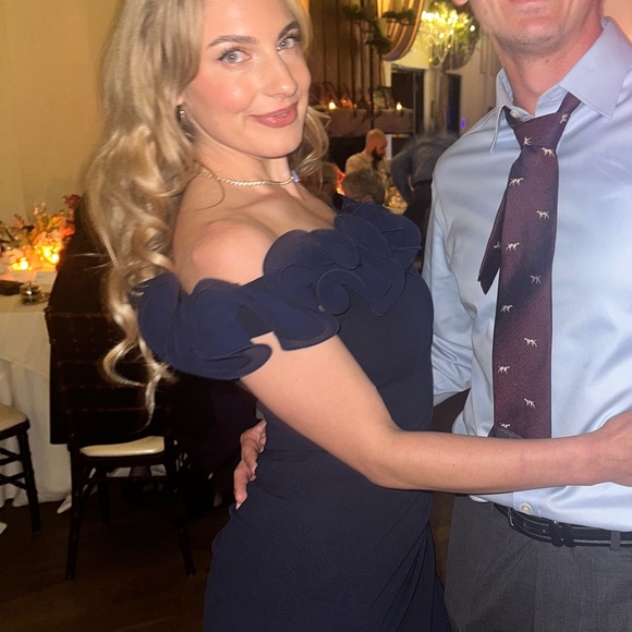 Ruffled Neck Evening Gown - Exclusive - Picture 6 of 6